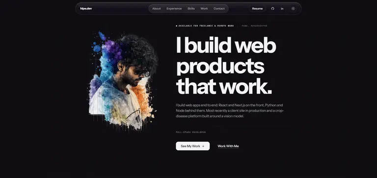 Developer Portfolio — Frontend · Interaction Design